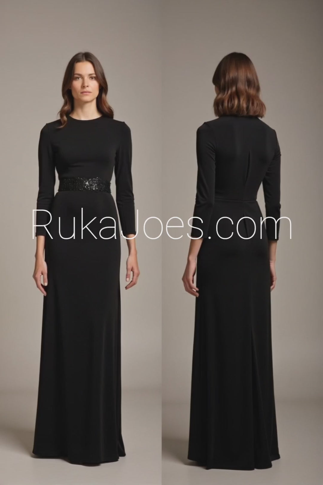 Noir Élégance Gown #UK655